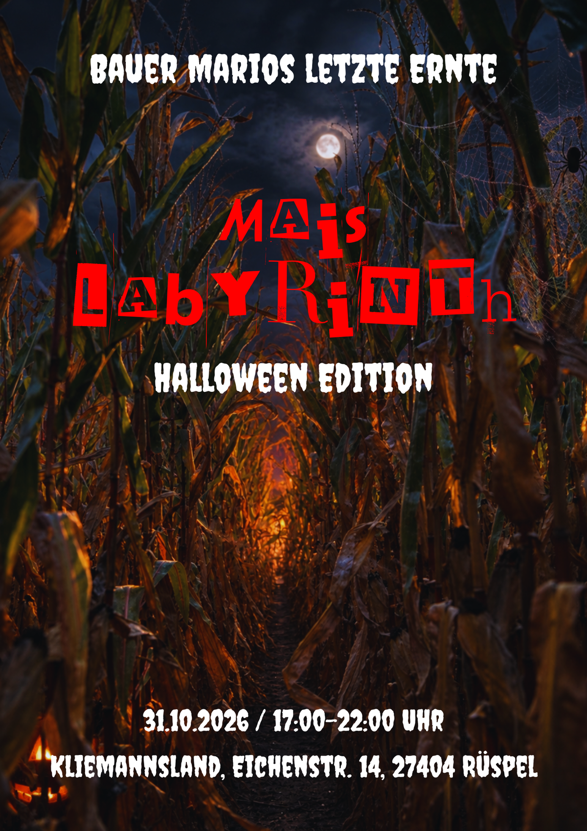 Maislabyrinth Halloween im Kliemannsland