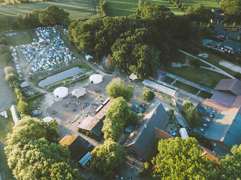Luftaufnahme vom Kliemannsland-Hof in Rüspel